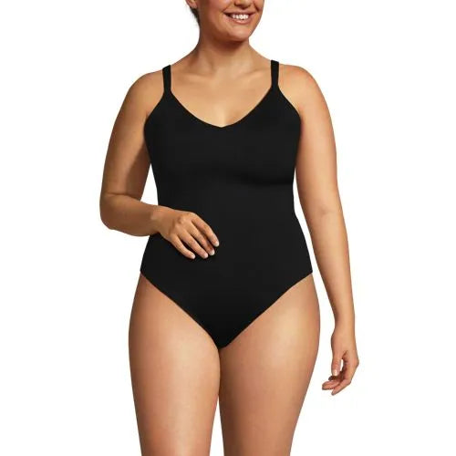 Women's V-neck High Leg Strappy Back One Piece