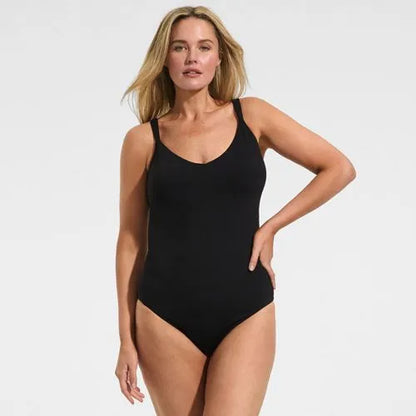 Women's V-neck High Leg Strappy Back One Piece
