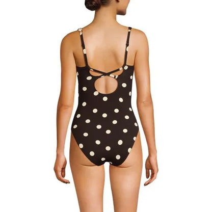 Women's V-neck High Leg Strappy Back One Piece