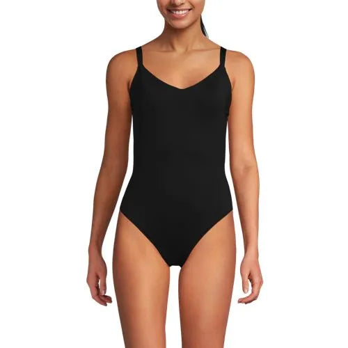 Women's V-neck High Leg Strappy Back One Piece