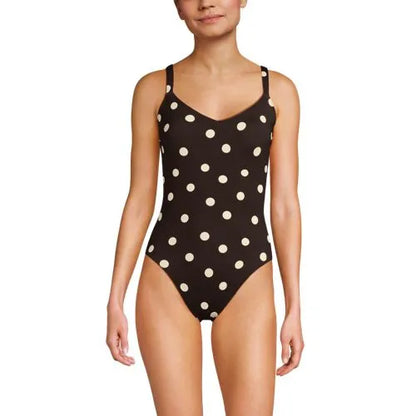 Women's V-neck High Leg Strappy Back One Piece