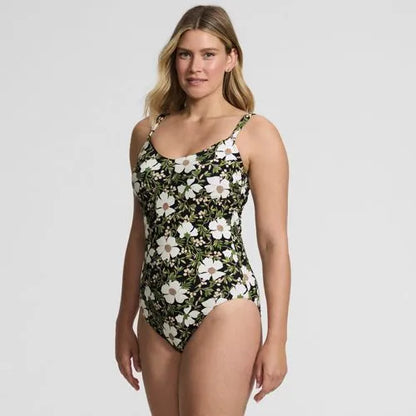Women's V-neck High Leg Strappy Back One Piece