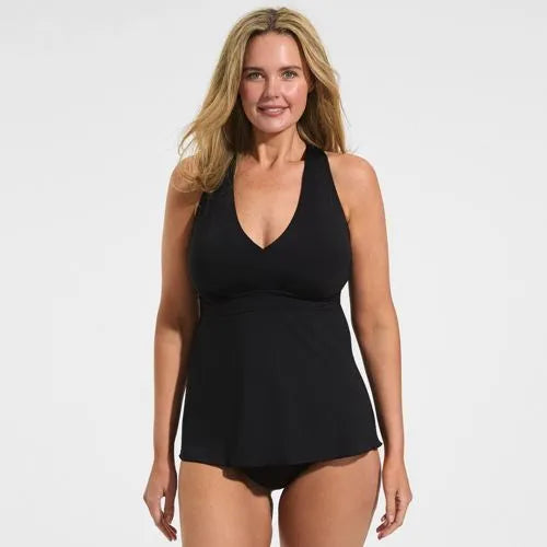 Women's V-neck Racerback Flutter Tankini