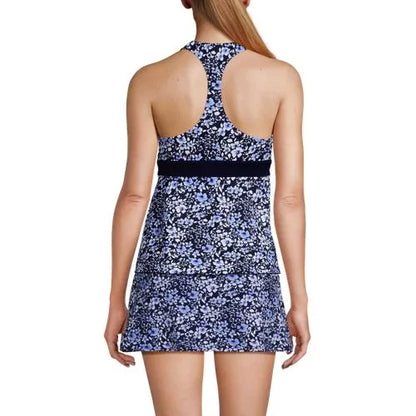 Women's V-neck Racerback Flutter Tankini
