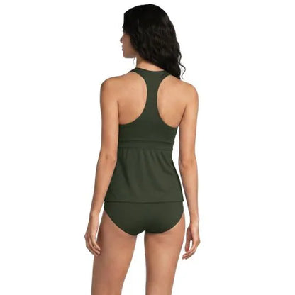 Women's V-neck Racerback Flutter Tankini