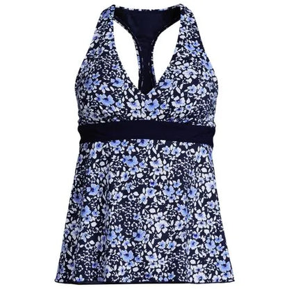Women's V-neck Racerback Flutter Tankini