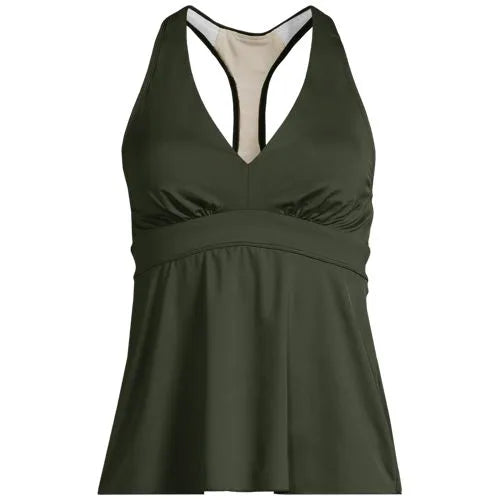 Women's V-neck Racerback Flutter Tankini