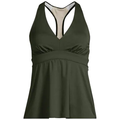 Women's V-neck Racerback Flutter Tankini