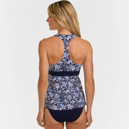 Women's V-neck Racerback Flutter Tankini