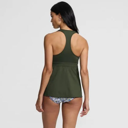 Women's V-neck Racerback Flutter Tankini