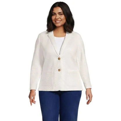 School Uniform Women's Quilted Two Button Blazer