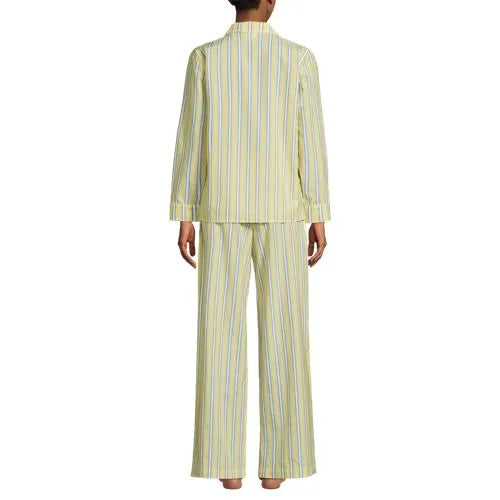 Women's Cotton Poplin 2 Piece Pajama Set - Long Sleeve Top and Pants
