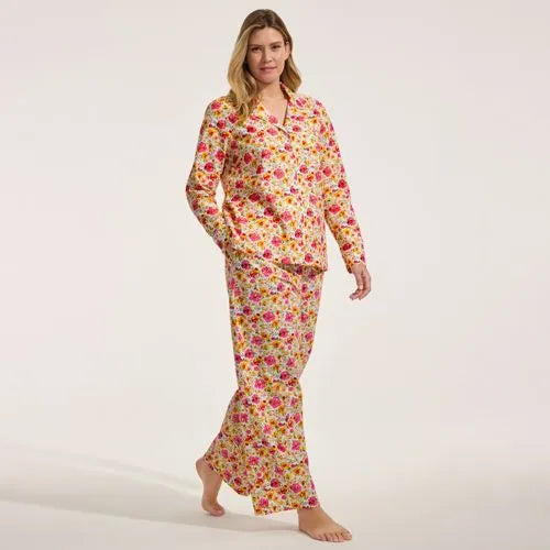 Women's Cotton Poplin 2 Piece Pajama Set - Long Sleeve Top and Pants