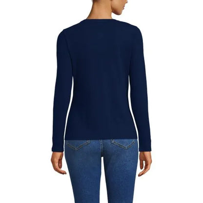 Women's Long Sleeve Micro Rib Button Through Cardigan