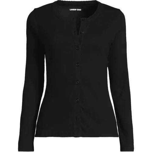 Women's Long Sleeve Micro Rib Button Through Cardigan
