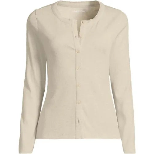 Women's Long Sleeve Micro Rib Button Through Cardigan