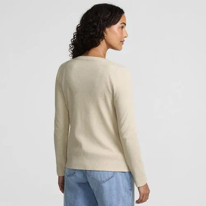 Women's Long Sleeve Micro Rib Button Through Cardigan