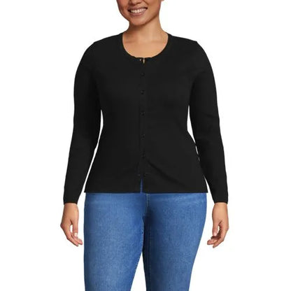 Women's Long Sleeve Micro Rib Button Through Cardigan