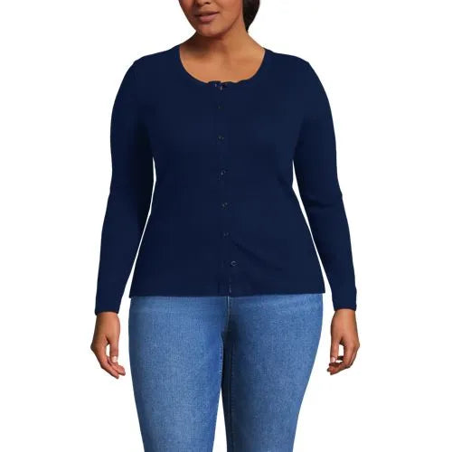 Women's Long Sleeve Micro Rib Button Through Cardigan