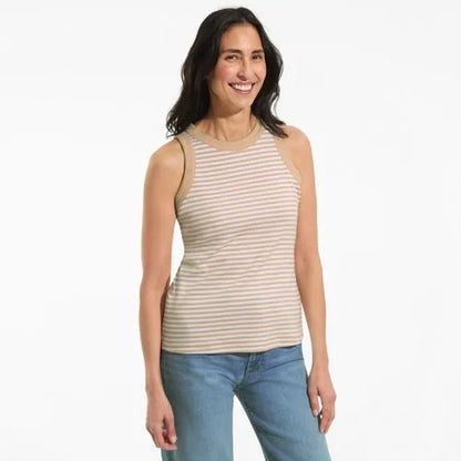Women's Petite Micro Rib Crew Neck Tank