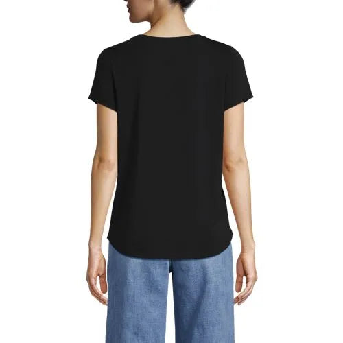 Women's Short Sleeve Lightweight Jersey Scoop Neck T-shirt