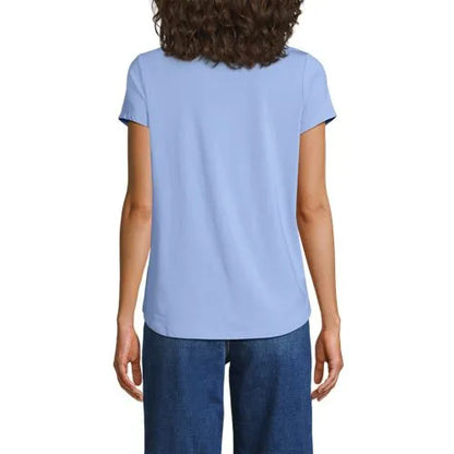 Women's Short Sleeve Lightweight Jersey Scoop Neck T-shirt