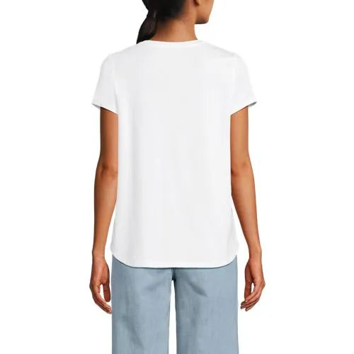 Women's Short Sleeve Lightweight Jersey Scoop Neck T-shirt