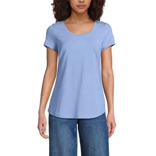 Women's Short Sleeve Lightweight Jersey Scoop Neck T-shirt