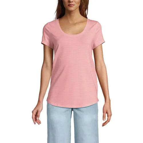 Women's Short Sleeve Lightweight Jersey Scoop Neck T-shirt