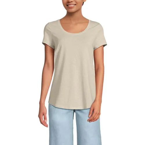 Women's Short Sleeve Lightweight Jersey Scoop Neck T-shirt