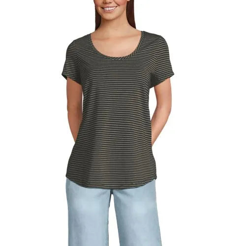 Women's Short Sleeve Lightweight Jersey Scoop Neck T-shirt