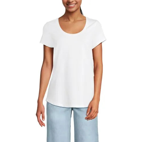 Women's Short Sleeve Lightweight Jersey Scoop Neck T-shirt