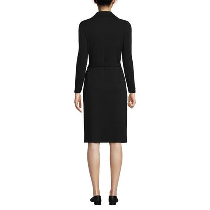 Women's Cotton Modal Collared Wrap Dress