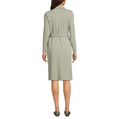 Women's Cotton Modal Collared Wrap Dress
