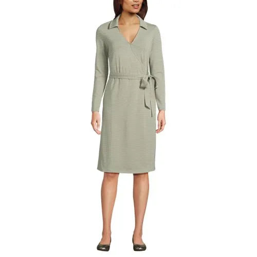 Women's Cotton Modal Collared Wrap Dress