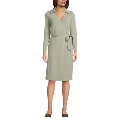 Women's Cotton Modal Collared Wrap Dress