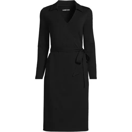 Women's Cotton Modal Collared Wrap Dress