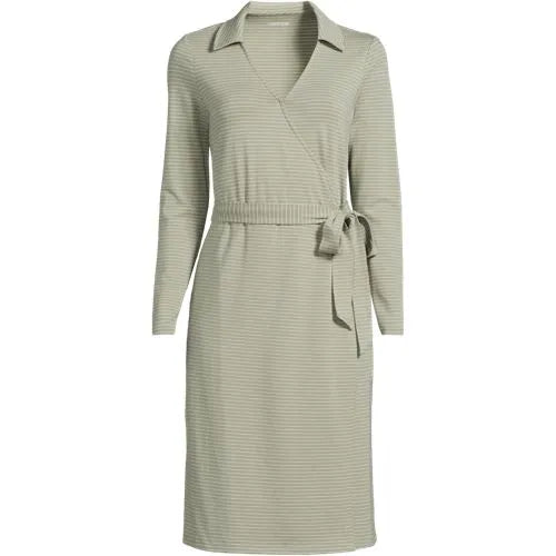 Women's Cotton Modal Collared Wrap Dress