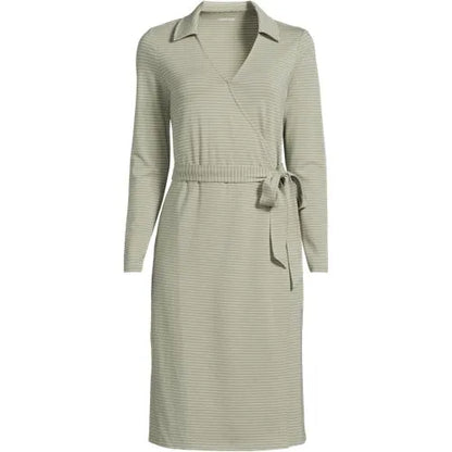 Women's Cotton Modal Collared Wrap Dress