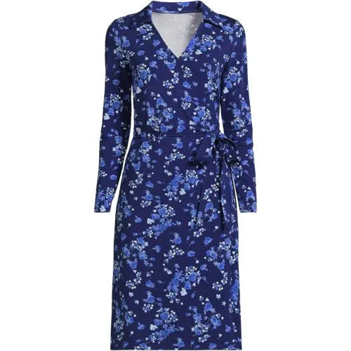 Women's Cotton Modal Collared Wrap Dress