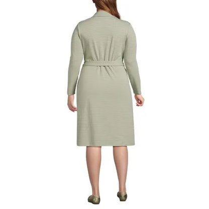 Women's Cotton Modal Collared Wrap Dress