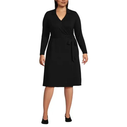 Women's Cotton Modal Collared Wrap Dress