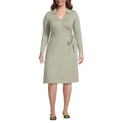 Women's Cotton Modal Collared Wrap Dress