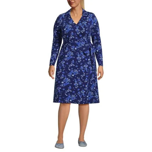 Women's Cotton Modal Collared Wrap Dress