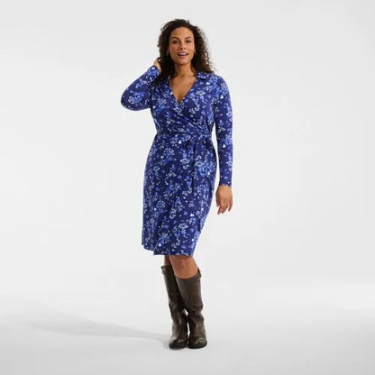 Women's Cotton Modal Collared Wrap Dress