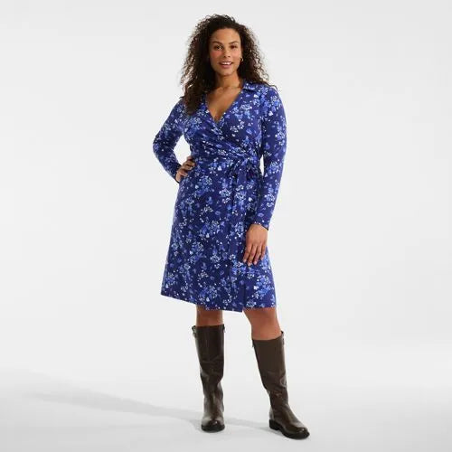 Women's Cotton Modal Collared Wrap Dress