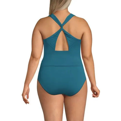 Women's Plus Size Twist Back Midkini