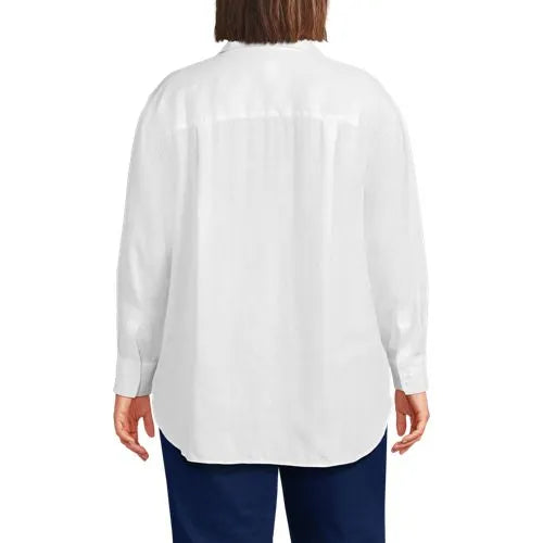 Women's Linen Oversized Button Front Shirt