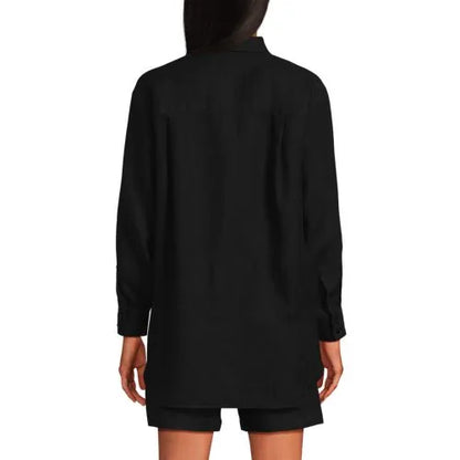 Women's Linen Oversized Button Front Shirt