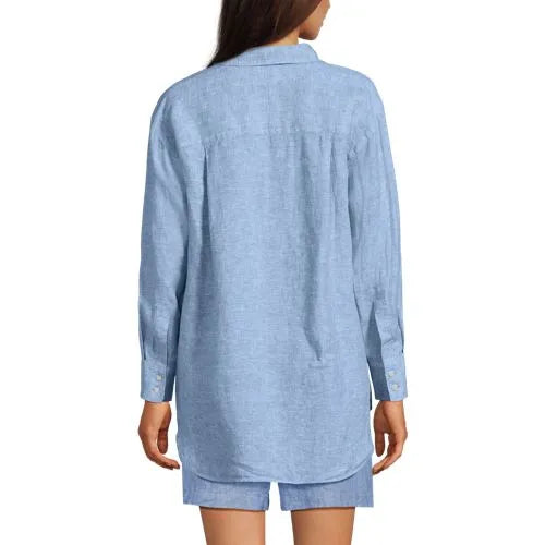 Women's Linen Oversized Button Front Shirt